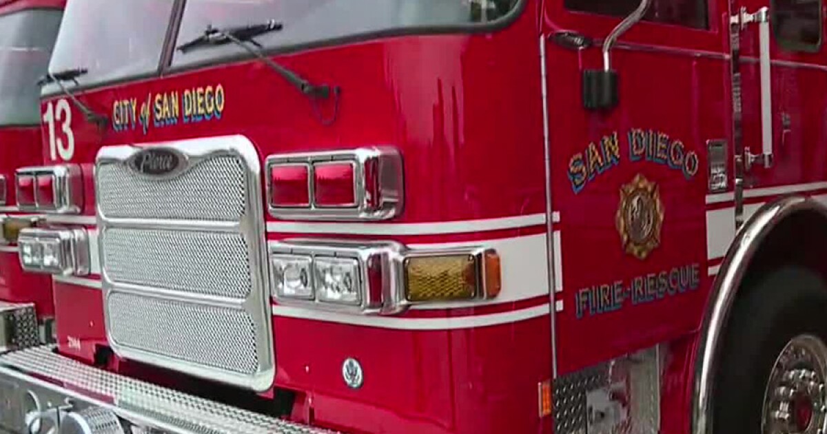 San Diego Fire fighting house fire in City Heights