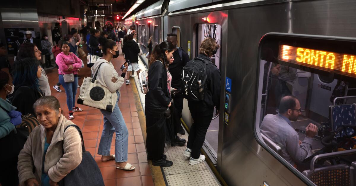 Firefighters free person stuck under E Line train