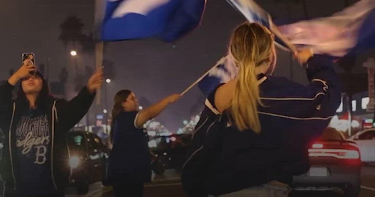 East L.A. Dodgers fans celebrate World Series