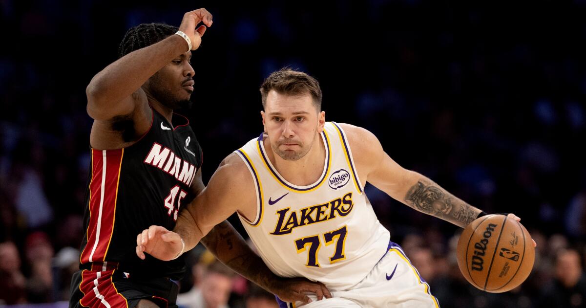 Luka Doncic drops triple-double to power Lakers to victory over Heat