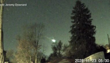 Meteor captured over Northern Michigan disintegrated 46 miles above Lake Huron