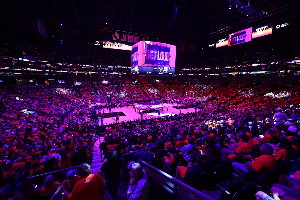 A generic photo of the inside of the arena during the game between the Las Vegas Aces and Phoenix Mercury during Game 3 of the 2025 WNBA Finals on October 8, 2025