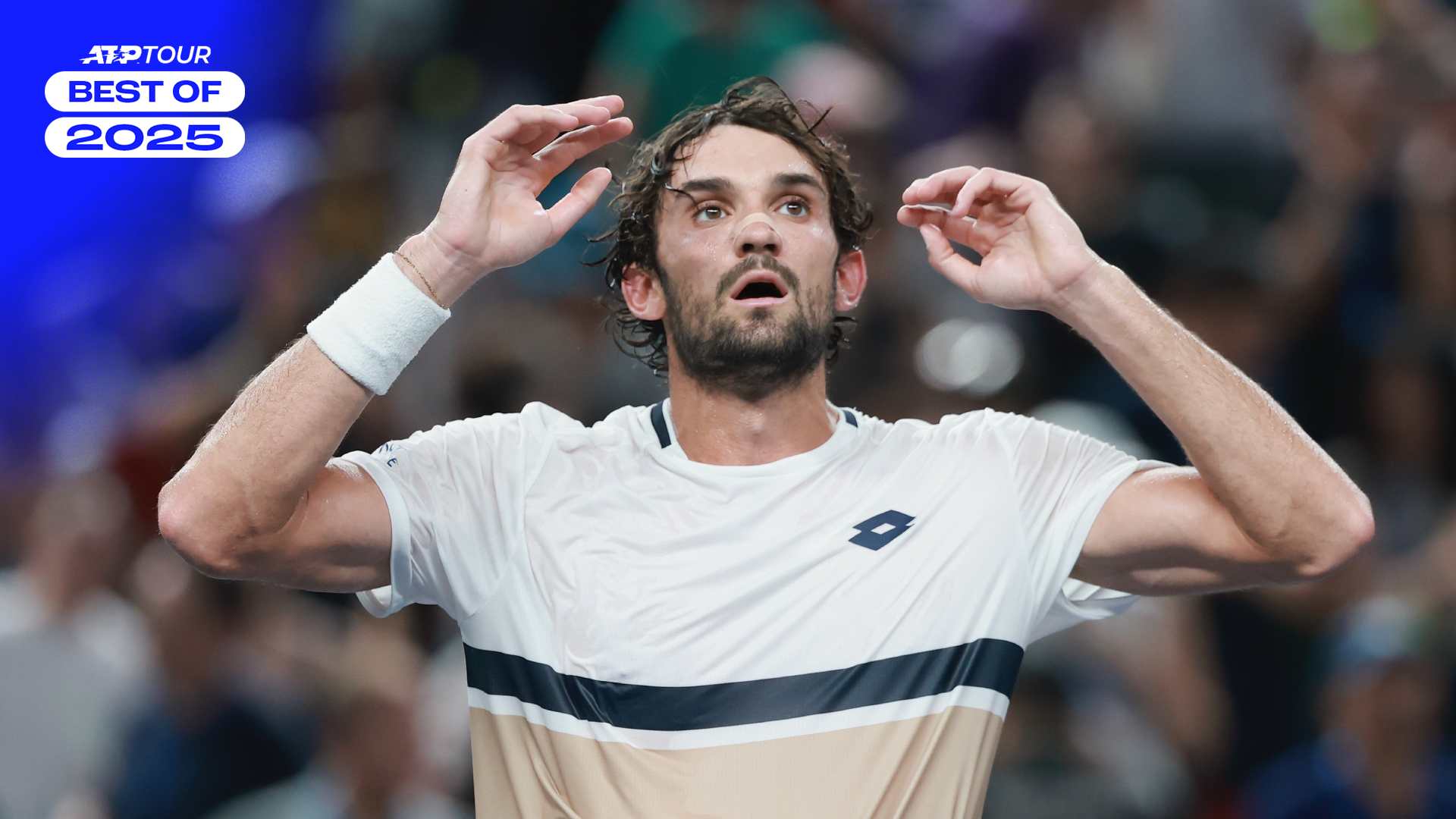 Valentin Vacherot defeats Novak Djokovic in straight sets at the Rolex Shanghai Masters. 