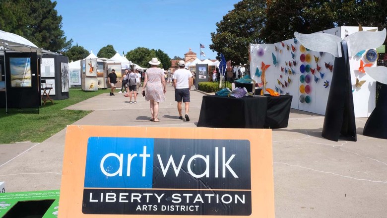 ArtWalk San Diego at Liberty Station includes painting, sculpture, glasswork, fine jewelry, and photography. Photo by Chris Stone