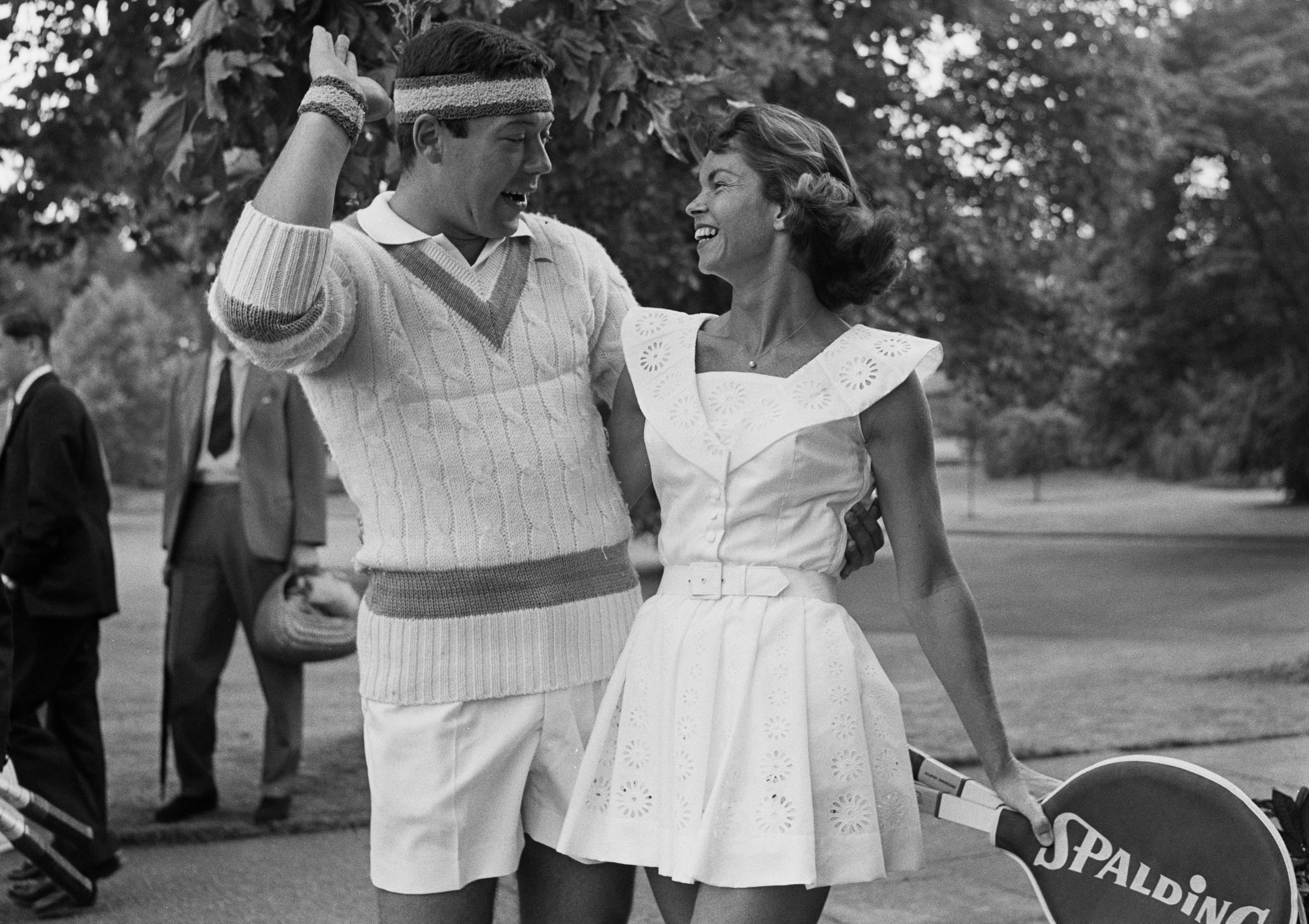 Tennis players Nicola Pietrangeli and Beverly Baker Fleitz in Wimbledon.