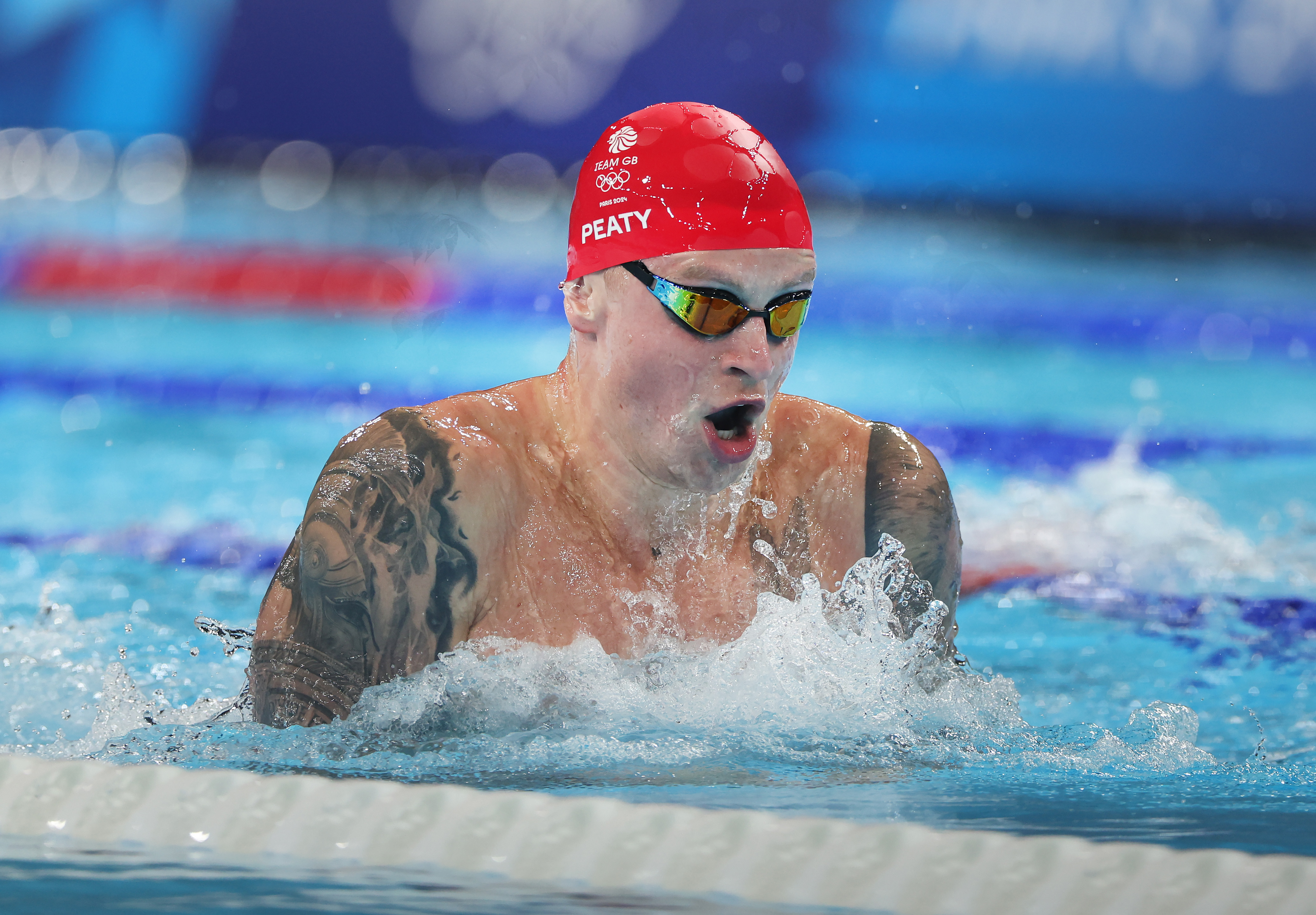 Adam Peaty of Team Great Britain competes in the Men's 4 x 100m Medley Relay heats at the Olympic Games Paris 2024.