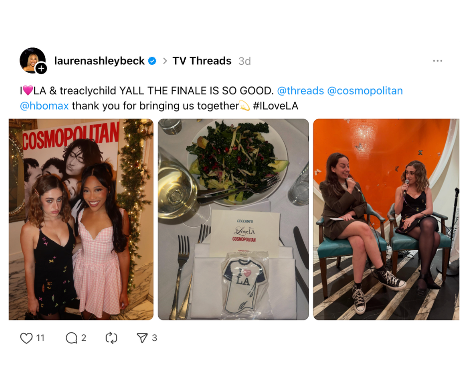social media post featuring three images related to a celebration or event