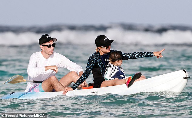 Paris Hilton and Carter Reum spent quality family time together on a kayak in St. Barths over Thanksgiving weekend