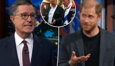 Prince Harry takes jab at Trump, inciting boos during awkward skit on 'Late Show' with Stephen Colbert