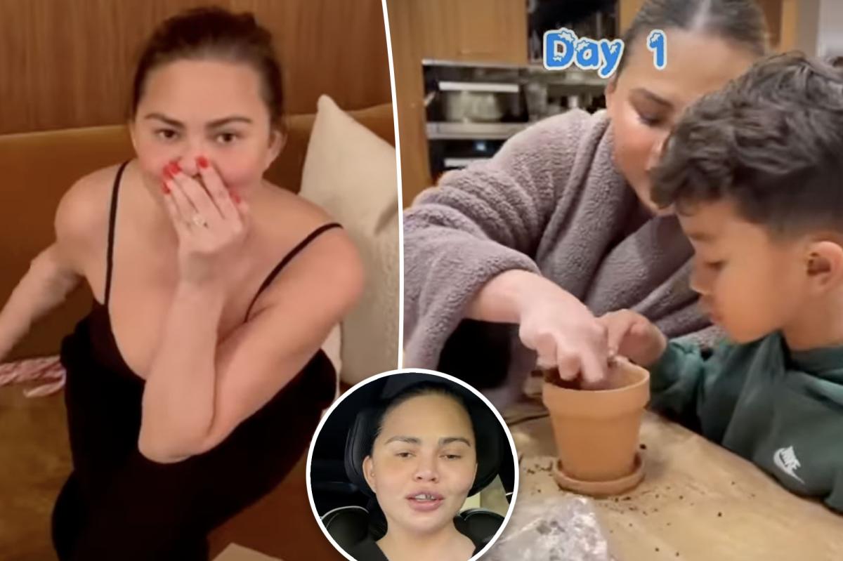 Chrissy Teigen's tooth falls out in Christmas game 'gone wrong'