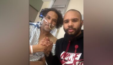 Homeless man set on fire sleeping on NYC subway train reunites with son in hospital