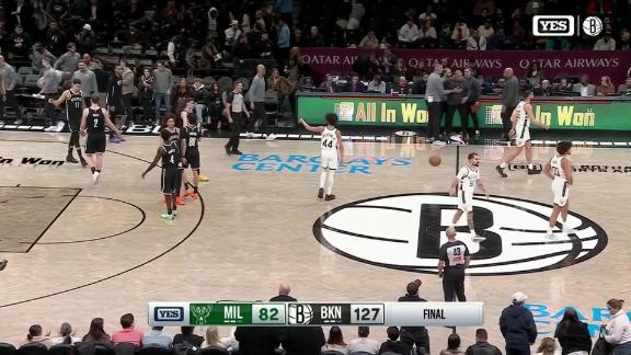 Nets rout Bucks 127-82 to match franchise record for margin of victory