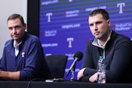 Texas Rangers president of baseball, Chris Young (left) and general manager Ross...
