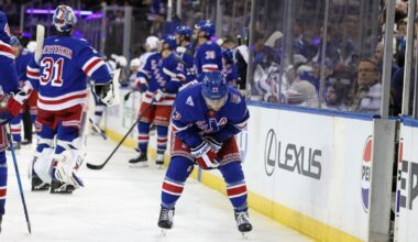Adam Fox skates with Rangers for first time since injury