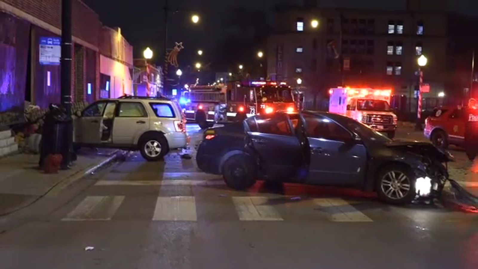 Chicago police looking for driver of hit-and-run crash in Gresham that hurt 2 people, sent car into building at 79th and Morgan