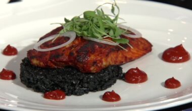 Red snapper a la talla with black rice recipe from The Mexican