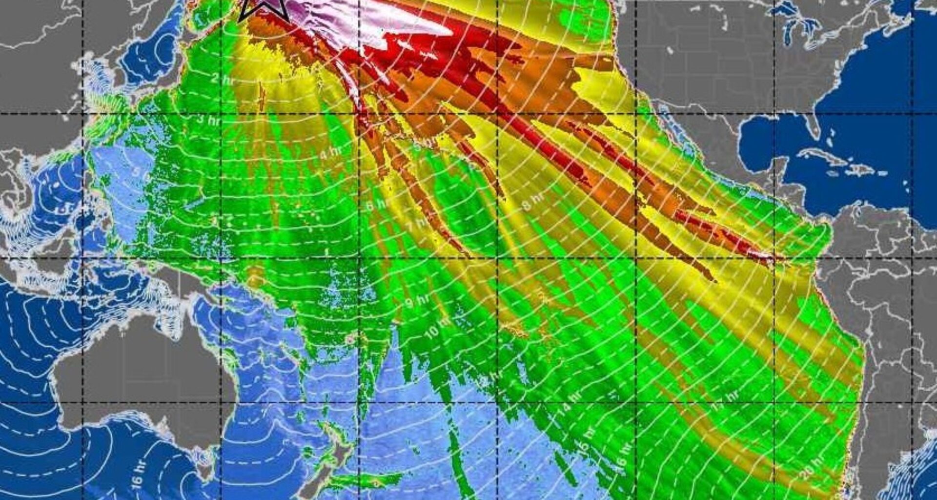 Satellite captures unprecedented detail of a massive Pacific tsunami