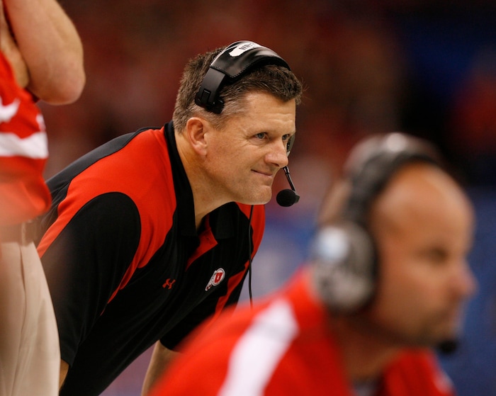 (Scott Sommerdorf | The Salt Lake Tribune) Kyle Whittingham watches his team as the Utes face Alabama during the 4th quarter in the Sugar Bowl in New Orleans, Friday, Jan. 2, 2009.