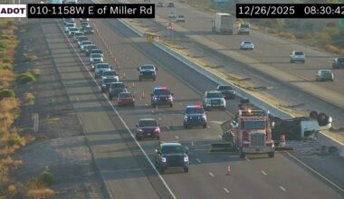 Overturned trailer spilled bricks onto I-10 in the far West Valley: ADOT