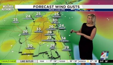 Jacksonville faces a very chilly New Year and gusty winds today