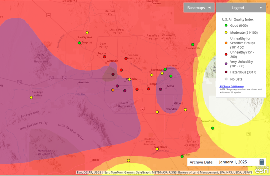 Smoke was so thick on Jan. 1, 2025, that some parts of the Valley saw “hazardous” air quality conditions — the most severe category on the Environmental Protection Agency’s Air Quality Index.