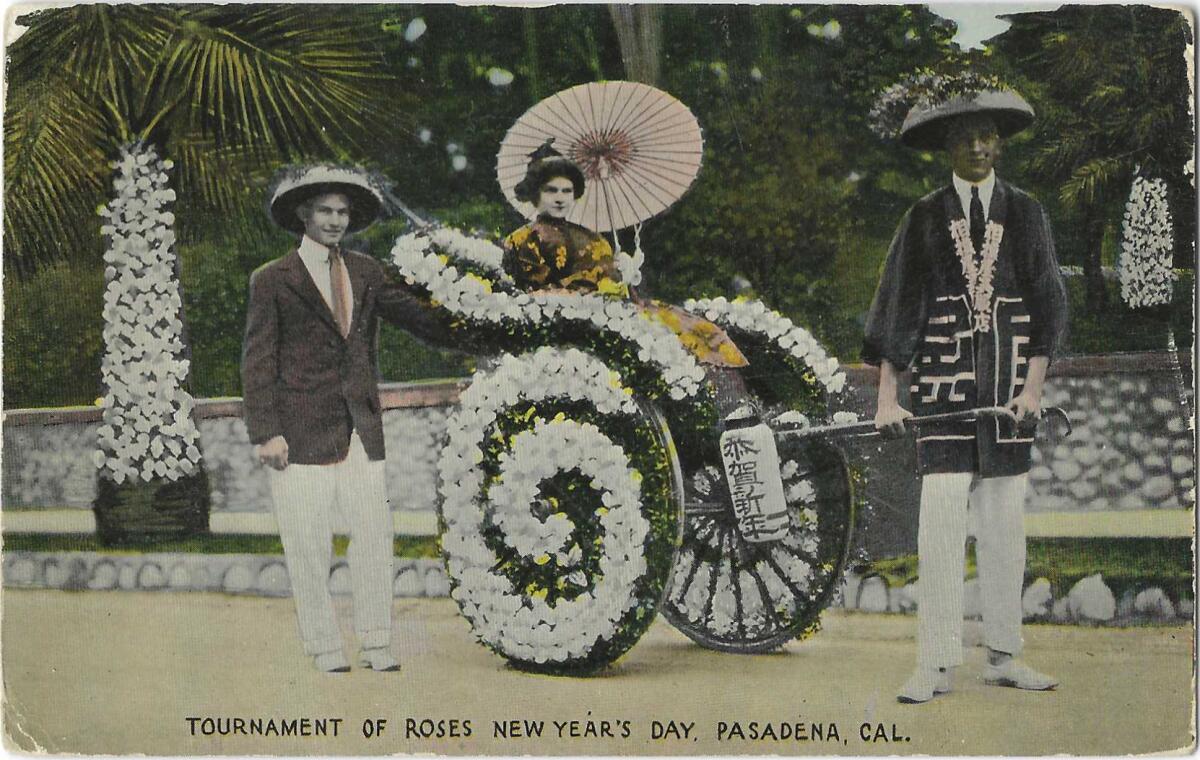 A vintage postcard from the Rose Parade