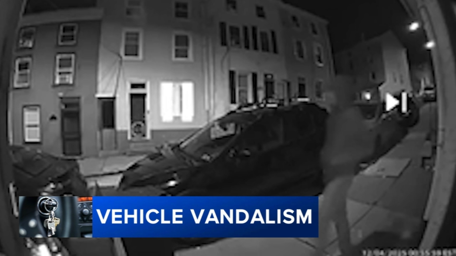 Video captures vandal keying cars on Conarroe Street in Philadelphia's Manayunk neighborhood