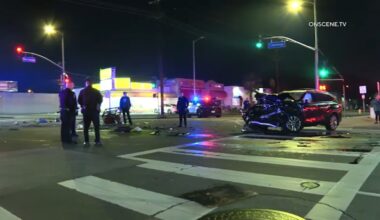 Family heading home from work injured in North Hollywood crash