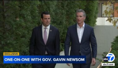 California Governor Gavin Newsom speaks to ABC7 about Donald Trump's AI order, rebuilding after LA fires, ex-aide facing charges