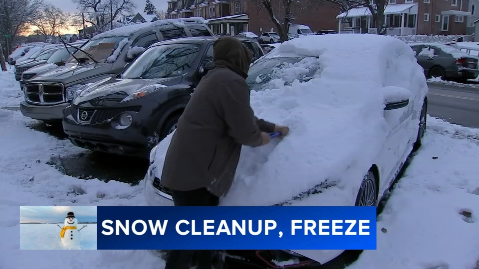 Snow cleanup underway, ice concerns ahead of Monday commute