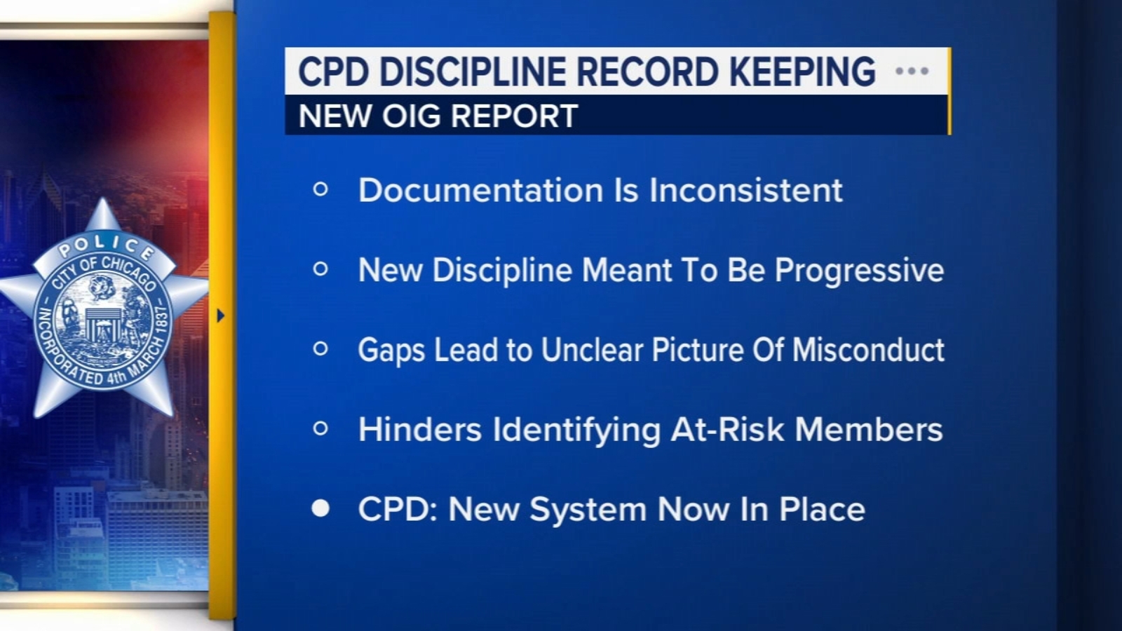 Record keeping of disciplinary actions against Chicago Police Department officers is inconsistent, OIG report finds