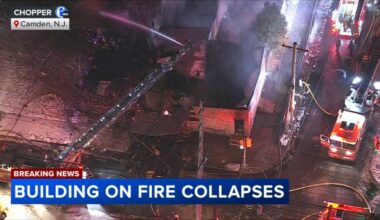 Vacant home collapses during fire in Camden, New Jersey