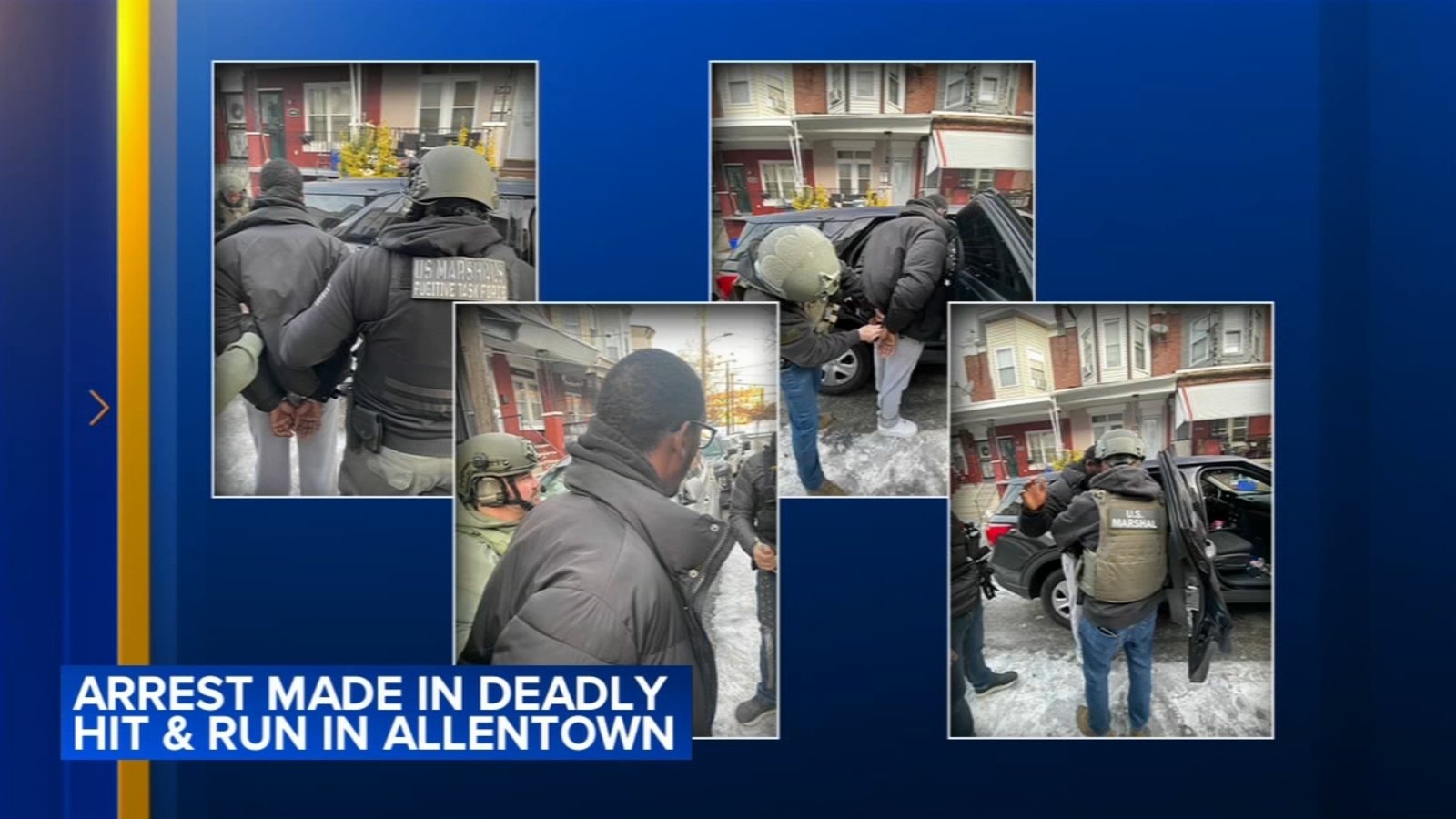 Philadelphia man arrested by US Marshals for fatal pedestrian hit-and-run in Allentown, Pennsylvania