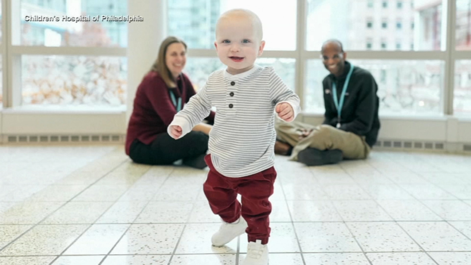 Miracle baby treated with pioneering CRISPR gene-editing therapy at CHOP takes first steps