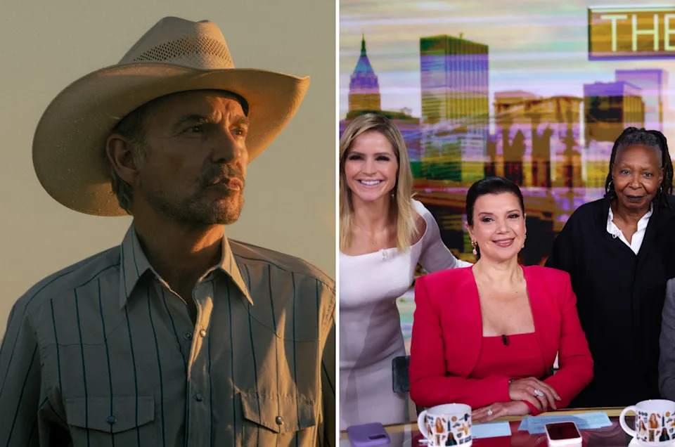 Billy Bob Thornton's ‘Landman’ character, Lt. Tommy Norris (left), hit out at ‘The View’ hosts in the latest episode of the Paramount+ drama (Paramount+/Getty)