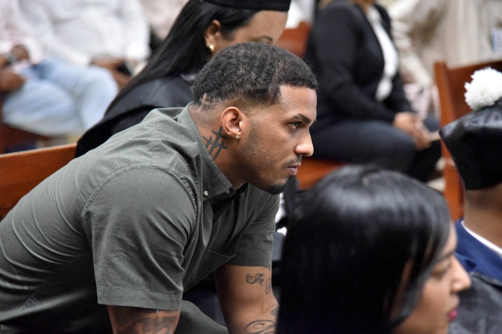 Wander Franco gestures during his trial in Puerto Plata, Dominican Republic on June 26, 2025.