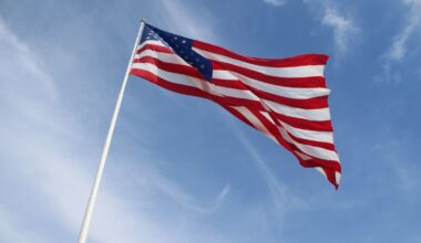 The flag is 40 X 80 feet in size, while the pole stands at 130 feet.