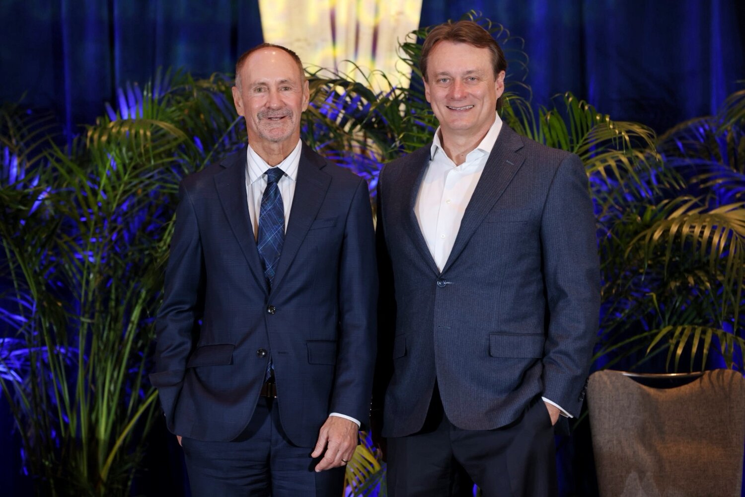 Dr. R. Lawrence Moss, left, and Aubrey Edge of Daily’s