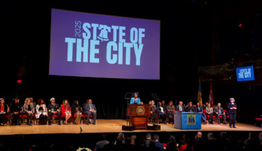 Mayor Cherelle Parker delivers her "State of the City" address Friday, Dec. 19, at the Temple Performing Arts Center.