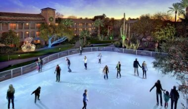 The Fairmont Scottsdale Princess and other resorts use ice skating and other activities to draw visitors to their properties during the holidays.