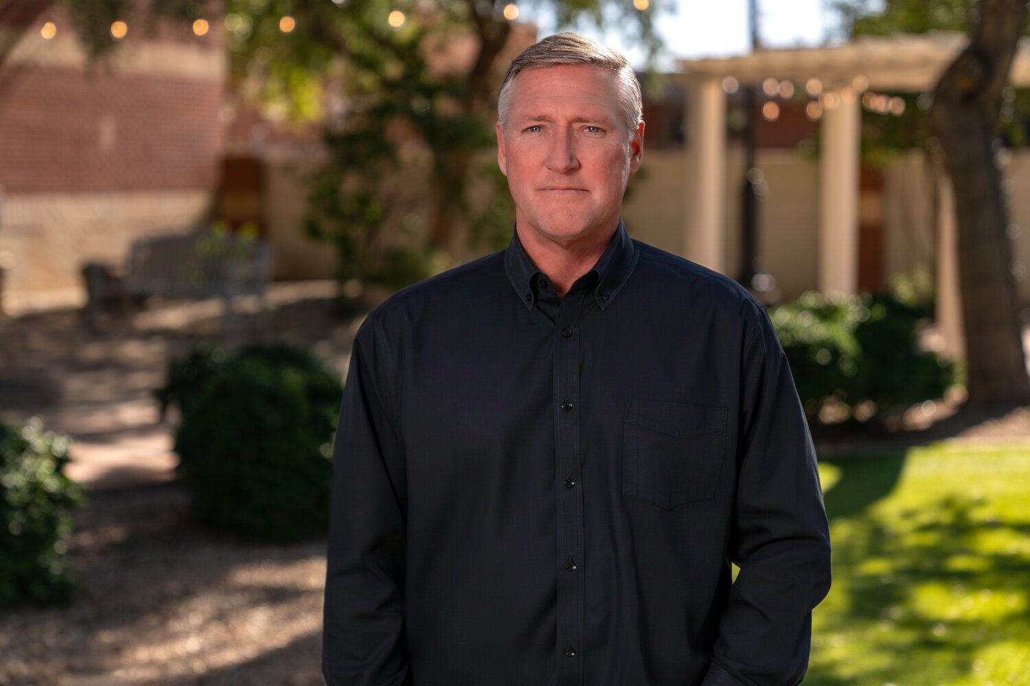 Patrick Banger, who will begin work as Glendale&rsquo;s city manager on Jan. 12, poses for a photo Dec. 5 in the courtyard outside Glendale Civic Center.