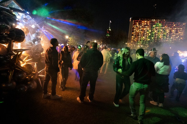 People dance at Civic Park during CelebrateSA, the official New Year's event downtown.