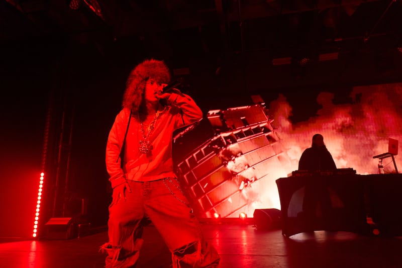 Artist perform with colorful lights