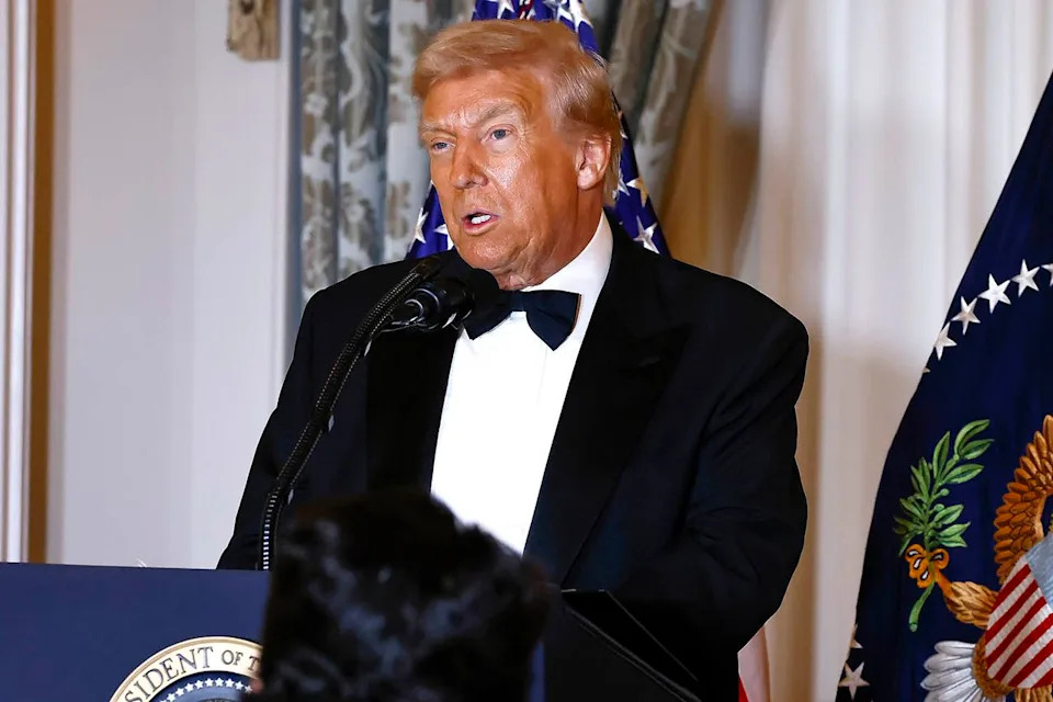 Paul Morigi/Getty Donald Trump speaks at the 48th Kennedy Center Honors Medallion Reception on Dec. 6, 2025 in Washington, D.C.
