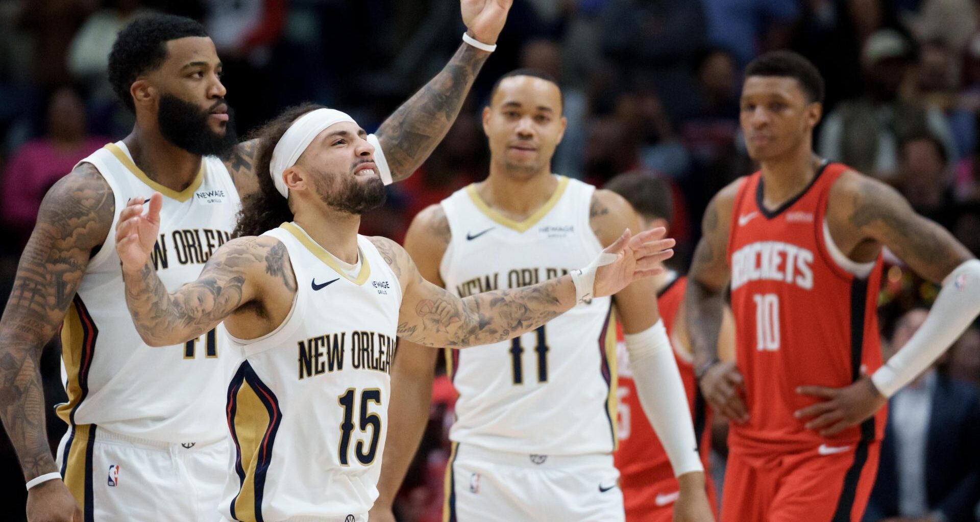 Bey has season-high 29 points to lead Pelicans' 25-point comeback in a 133-128 OT win over Houston