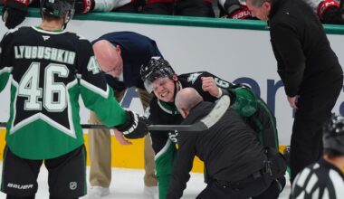 Dallas Stars’ Lian Bichsel exits game vs. Senators with apparent lower-body injury