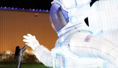 Visitors can walk through impressive light displays at Space Center Houston. (David Duncan/Space Center Houston)
