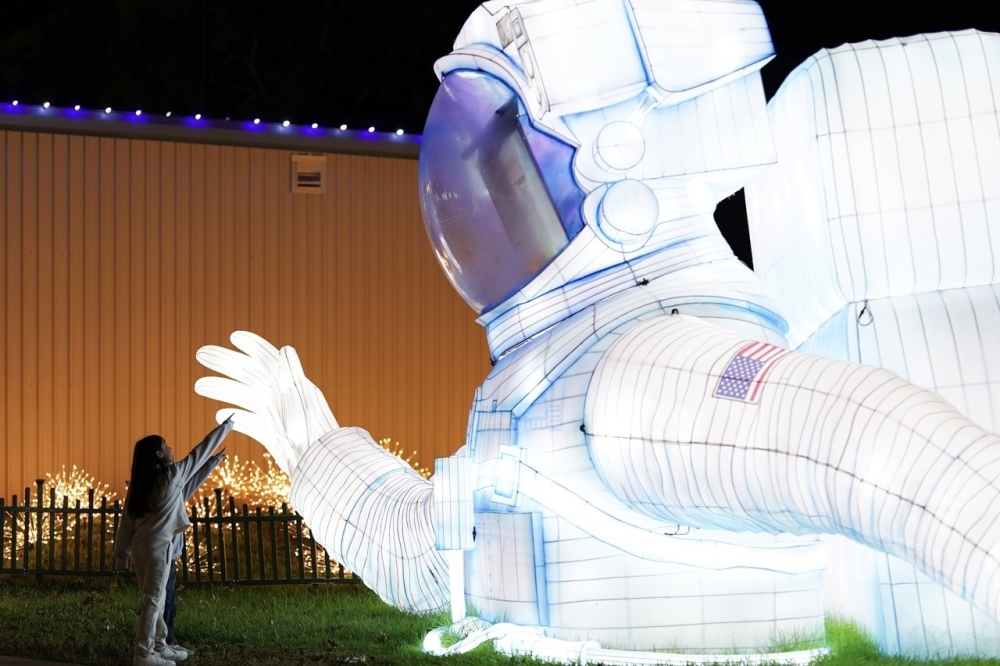 Visitors can walk through impressive light displays at Space Center Houston. (David Duncan/Space Center Houston)