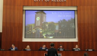 dais at Keller City Council