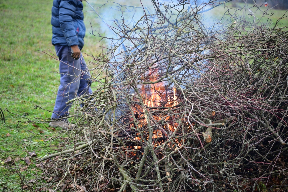 sticks in a pile burning